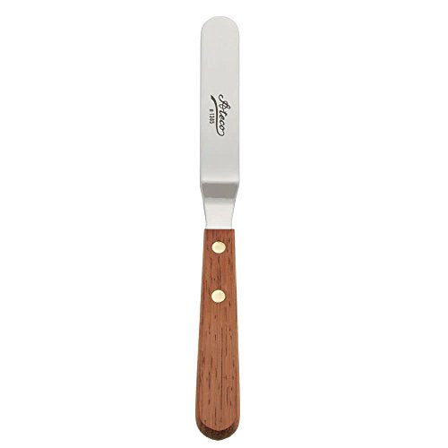 Ateco 1385 Offset Spatula with 4.5-Inch Stainless Steel Blade, Wood Handle, 4.5 Inch, natural - size: 4.5 Inch (Pack of 1)
