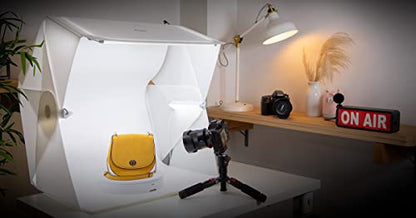 Foldio3-25Inch Product Photography Light Box, 65W High Powered Dimmable LED Light, CRI 98+, Foldable, White PP & Black Flocking Background Included, All-in-One Photo Studio Lightbox by ORANGEMONKIE - size: Foldio3