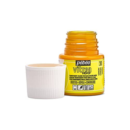 Pebeo Vitrea 160, Frosted Glass Paint, 45 ml Bottle - Lemon - color: Lemon