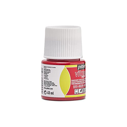 Pebeo Vitrea 160, Glossy Glass Paint, 45 ml Bottle - Pepper Red - color: Pepper Red