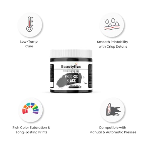 Process Black Screen Printing Ink 16 oz Pint, Plastisol Ink - color: Process Black, size: 16 fl oz