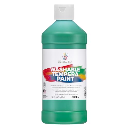 Washable Paint for Kids, 16 Oz Bottle Washable Tempera Paint, Paint for Schools, Classroom Student Paint, Non-Toxic Kids Paint Set Finger Paint - (Green) - color: Green