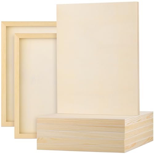 Aodaer 8 Pack Wood Panels 11 x 14 Inch Wooden Panels Canvas Unfinished Craft Wood Boards Panels for Art Crafts Acrylic and Oil Painting Pouring DIY Projects - size: 11 x 14 Inch