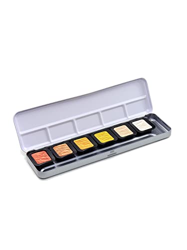 FINETEC Pearlescent Watercolour Set, Metals, 6 Count - style: Set of 6 colors