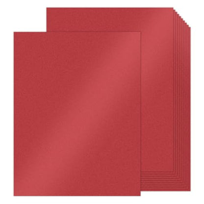 Red Shimmer Cardstock 8.5 x 11 Red Paper | Goefun 24 Sheets 80lb Red Card Stock Printer Paper for Christmas, Invitations, Certificates, Valentines Day, Card Making - color: red