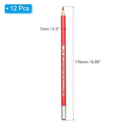 PATIKIL Watercolor Pencil, 12Pcs Water Soluble Pencils for Blending, Coloring, Sketch Drawing, Painting, Bright Red - color: Bright Red