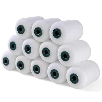 Foam Paint Roller Covers, Paint Roller 4 Inch, Small Paint Roller, Mini Rollers for Painting, Paint Roller Sleeves for Smooth Finishes on Walls, Cabinets, Doors (2 inch,12 Pack) - size: 2 inch,12 pack