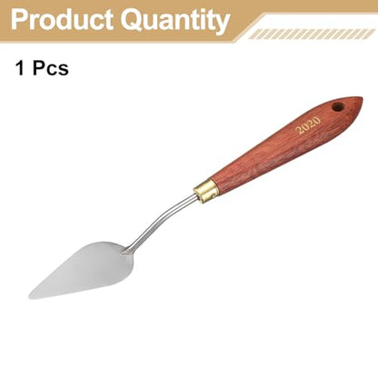 HARFINGTON Palette Knife Painting Tool 2.36" x 1.18" Stainless Steel Teardrop Blade 8.27" Length Spatula Painting Pallet Knives with Hole Beech Wood Handle for Oil Acrylic Canvas, Red/Silver - size: 8.27" x 1.18" x 2.36"