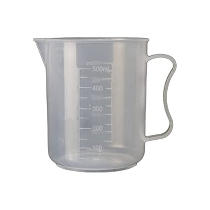1 Piece Plastic Measuring Cups with Handle Clear Measuring Cup Plastic Beaker Cups Plastic Graduated Cup Multipurpose Mixing Cups for Kitchen Experiment Mixing Paint Epoxy Resin, 500ml