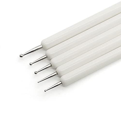 4 Set Embossing Stylus Double End Tracing Dotting Tool, 20 Pcs Ball Embossing Stylus Double End Tracing Dotting Tool for Pottery Clay Craft, Embossing Art (White) - color: White
