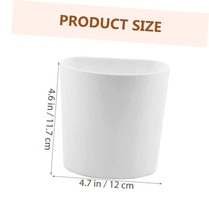 NUOBESTY 4Pcs Hanging Bucket Storage Baskets 4.7X4.7X4.7 Inch Plastic Hanging Cup Holders for Rolling Cart Organizer Office Supplies - color: White