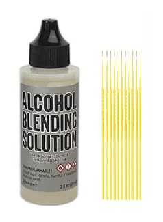Ranger Tim Holtz Alcohol Pearls Bundle – 12 Pearlescent Alcohol Inks with 2oz Blending Solution & 10 Detail Sticks | Permanent Fast-Drying Pigment Ink Set for Resin, YUPO & Mixed Media Art