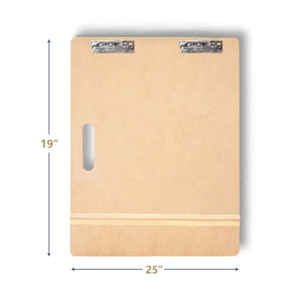 Falling in Art 19x25 Sketch Board with Sturdy Clip &Rubber Bands | Professional Art Drawing Board, Portable Artists Clipboard for Classroom, Studio Drawing, Outdoor Painting - size: 19X25"