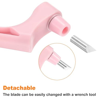 HARFINGTON Craft Cutting Tools 15/30/45 Degree Blades 360 Degree Rotating Blade Stainless Steel Cutter Pen Knife with Mat for DIY Crafts Stencils Scrapbooks, Pink - color: Pink