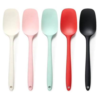 5 Pcs Silicone Spatula Set,10.6 Inch Heat Resistant Non-Stick Scraper - color: 5 colors
