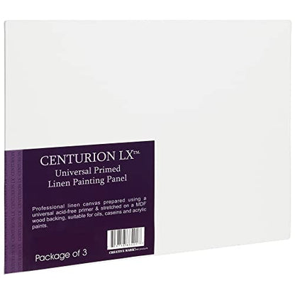 Centurion All-Media Primed Linen Panels - 12x24 3 Pack - 11oz Universal Primed Canvas Boards for Painting, Mounted on MDF Wood, Non-Warping, Ideal for Artists, Professionals, and Painters - size: 12"x24"