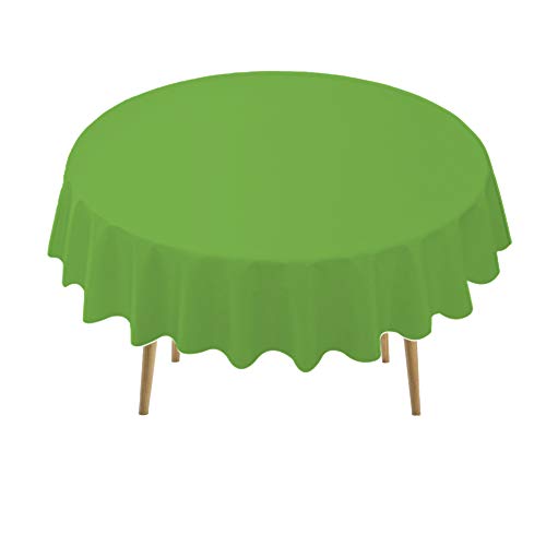 PARTY ULYJA Lime Green Plastic Tablecloths 2 Pack - 84 Inch Circle Disposable Table Covers for 6 ft Round Tables - Light Green for Baby Shower, Birthday, Wedding Parties - color: B03 Lime Green