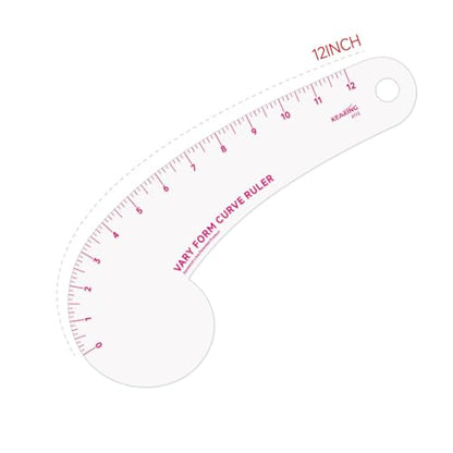 KEARING 12" Vary Form Curve Ruler - Clear French Hip Pattern Making Ruler - style: 6112(12")