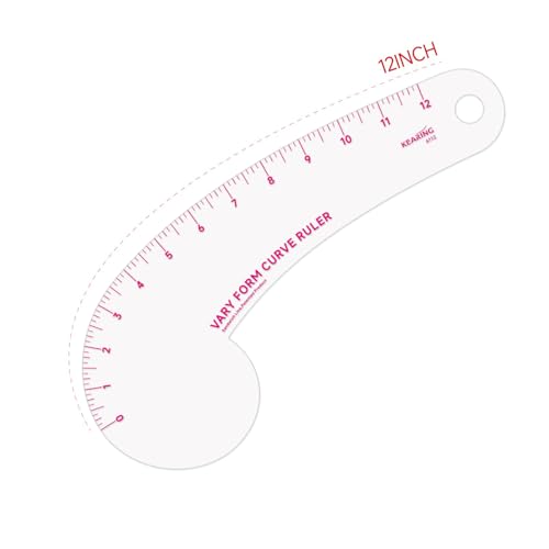 KEARING 12" Vary Form Curve Ruler - Clear French Hip Pattern Making Ruler - style: 6112(12")