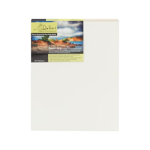Da Vinci Pro Resist-Grip Coarse Textured Gesso Board, 6x6-12 Pack, 3/4" Depth Art Boards for Painting, White Acrylic Polymer with Quartz Sand, Warp-Resistant Cradled and Sealed MDF Panel