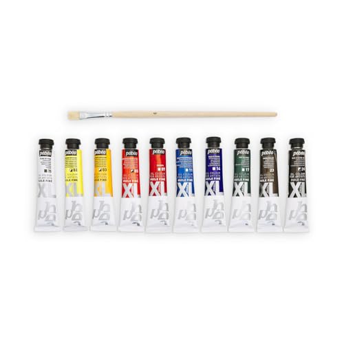 PEBEO Pébéo Fine XL Oil Paint Set, 10 x 20 ml + Brush, Complementary Colours - size: 10 x 20 ml + Brush