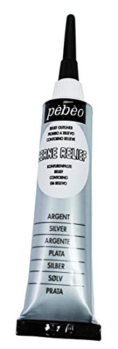 Pebeo Vitrail Glass Paint 774100 Konturenpaste 20 ml Tube in Blister Pack Silver - color: Silver, size: 0.68 Fl Oz (Pack of 1)