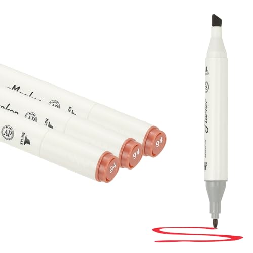 PATIKIL Dual Tip Markers, 3 Pcs Dual Tip Alcohol Markers Set White Barrel with Brush Tip and Fine Tip for Illustration Artist Adult Coloring Drawing Permanent Sketching, Gray - color: Gray