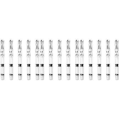 NUOBESTY 15 Pcs Refillable Watercolor Brush Pens for Calligraphy Painting Drawing with Transparent Body and Large Ink Capacity