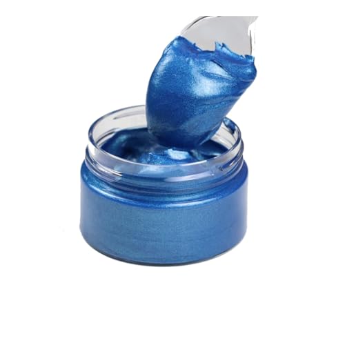 DGAGA Metallic Acrylic Paint - Blue, 1.69 OZ/Jar, Chalk Paste Paint, Blendable, For Crafts, Color-shifting, Glass, Rocks, Wood, Canvas, Fabric, Ceramic - color: Metallic Blue Paint