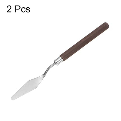 HARFINGTON 2pcs No.3 Palette Knives 17mm Width Stainless Steel Large Pointy Spatula Painting Pallet Knife with Wood Handle for Oil Acrylic Canvas Mixing Spreading, Red - size: 17mm