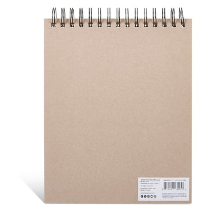 KINGART Drawing Paper Pad – 8x10 Inch, 1-Pack – 75 Sheets (70 lb / 110 GSM), Textured Acid-Free Paper – Top Spiral-Bound Sketchbook for Dry Media