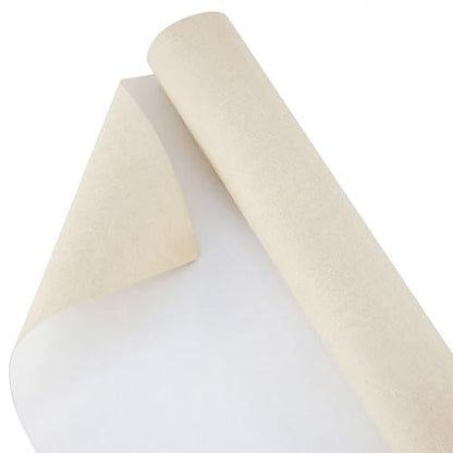 Kinlop 48 Inch x 10 Feet Double Primed Cotton Canvas Large Linen Beige Canvas Roll for Oil and Acrylic Painting - color: Linen Beige, size: 48 Inch X 10 Feet