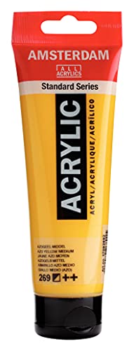 Amsterdam Standard Series Acrylic Tube 120ml Azo Yellow Medium 269 (17092692) - color: Azo Yellow Medium, size: 4.06 Fl Oz (Pack of 1)