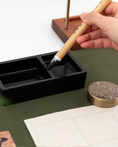 Professional Chinese calligraphy brush, Weasel tail hair Wolf Hair Lang Hao Sumi-e Brush for Zhi Yong's Thousand Character Classic, liquid Ink Brush for Running script Kanji Art, Zhi Yong Qian Wen 1pc - color: 0503. Zhi Yong Qian Wen 1pc