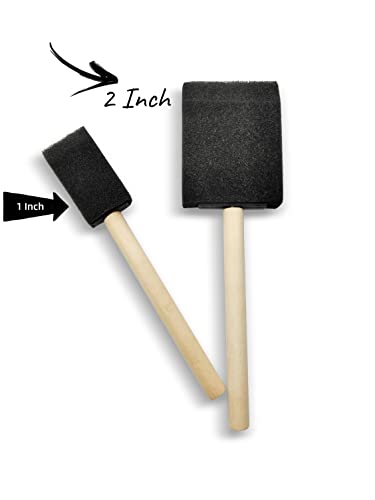 Artlicious Foam Brush Set - Pack of 20 Disposable, 2-inch Sponge Paint Brushes for Acrylic Painting, Staining, Varnishes & DIY Craft Projects - Art Supplies - size: 2 Inch - 20 Pack