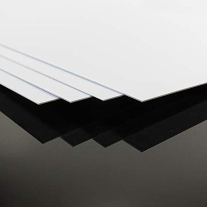 ABS0910 4pcs 1mm Thickness 200mm x 250mm White ABS Sheets 9.84'' x 7.87'' x 0.04'' ABS Styrene Sheets for Model Train Layout New (1mm) - size: 1mm