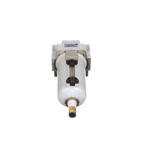 PneumaticPlus SAF400-N04BD-MEP Compressed Air Particulate Filter 1/2" NPT | 10 Micron Element, 211 SCFM, 1/2" NPT, Metal Bowl, Auto Drain, 250 PSI Max, Mounting Bracket Included - style: Metal Bowl - Auto Drain