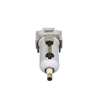 PneumaticPlus SAF400-N04BD-MEP Compressed Air Particulate Filter 1/2" NPT | 10 Micron Element, 211 SCFM, 1/2" NPT, Metal Bowl, Auto Drain, 250 PSI Max, Mounting Bracket Included - style: Metal Bowl - Auto Drain