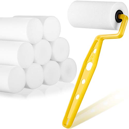 Geiserailie 11 Pcs Foam Paint Roller 3-inch Mini Small Paint Roller Kit Covers with Frame Multipack for Young Artists Painting Tools Painting Furniture Home Wall Ceilings Cabinet Art Craft Supplies