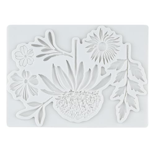 Chrysanthemum Flower Polymer Clay Mold Flower Leaves Silicone Molds - color: Style J