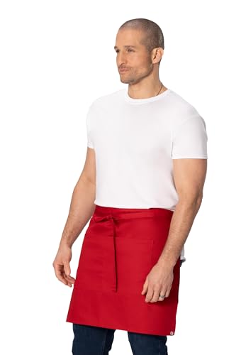 Chef Works Unisex Half Bistro Server Apron - color: Red
