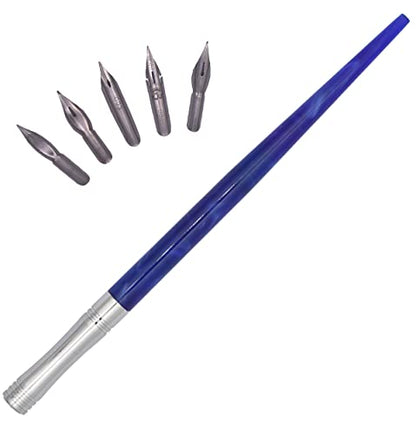 Gullor Resin Dip Pen Handcrafted Calligraphy Set with 33 Nibs for Art, Signatures, Drawing, Caligraphy Kits for Beginners (Purple) - color: Purple