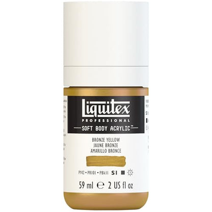 Liquitex Soft Body Acrylic Paint, 2-oz Bottle, Bronze Yellow | Low Viscosity, Highly Pigmented, Satin Finish, Retains Subtle Brush Strokes, Great Surface Coverage, Highly Versatile - color: Bronze Yellow, style: 2-oz Bottle