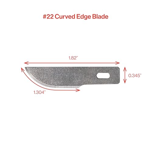 Excel Blades 100 PCS Craft Knife Blade Refill, #22 High Carbon Steel Curved Hobby Knife Blades Replacement - For Precision Cutting, Professional, Hobby, And Art Crafts | Precision Cutting Tool, Professional & Studio Grade, Replacement Refills for Art and