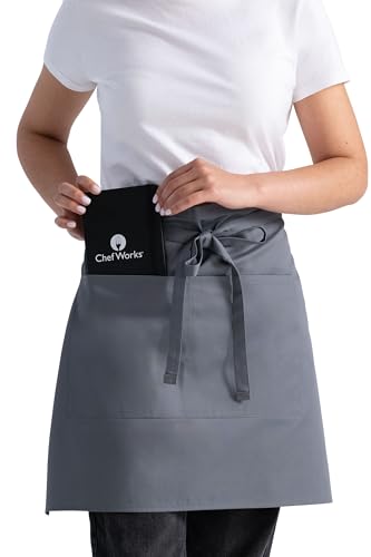 Chef Works Unisex Half Bistro Server Apron - color: Gray