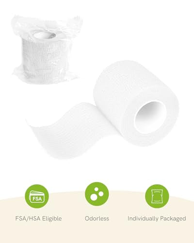 FriCARE Self Adhesive Bandage Wrap, Medical Tape in First Aid Kit | Elastic Cohesive Bandages for Sports/Vet/Wrist Ankle Wounds, 2 Inches X 5 Yards, Latex-free 6 Rolls, Willow Grove - color: Willow Grove