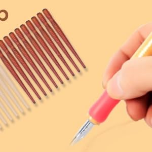 Pssopp 10 Pcs Nib Pen Holder, Dip Pen Set Comic Dip Wooden Pen Nib Holder for Art Painting English Calligraphy (Wood Color) - color: Natural Wood Color