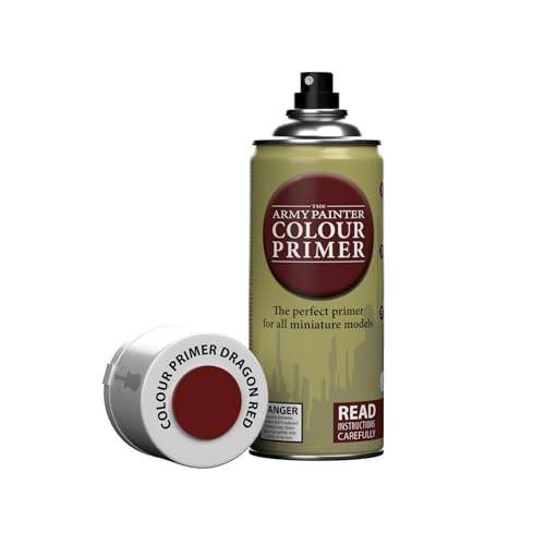The Army Painter, Colour Primer Dragon Red, 400 ml acrylic spray | Spray Paint Basecoat for Miniature Model Undercoat Priming, Plastic Wargames, DnD & Warhammer - color: Dragon Red