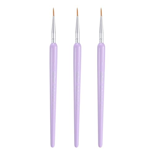 HARFINGTON 3pcs Detail Paint Brushes 10mm Pointed Tip Nylon Hair Miniature Painting Brush for Watercolor Oil Acrylic Painting(1#), Purple - color: Purple, size: 1# 10mm