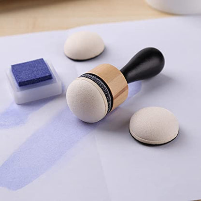 Briartw 36PCS,Mini Ink Blending Tools (12 PCS) with 24 Replacement Domed Foam Pads,Round for Stamp Ink Distressing, Blending, Alcohol Ink, Dabber Tool Applicator and More - color: 12 Handle+24 Domed Foams